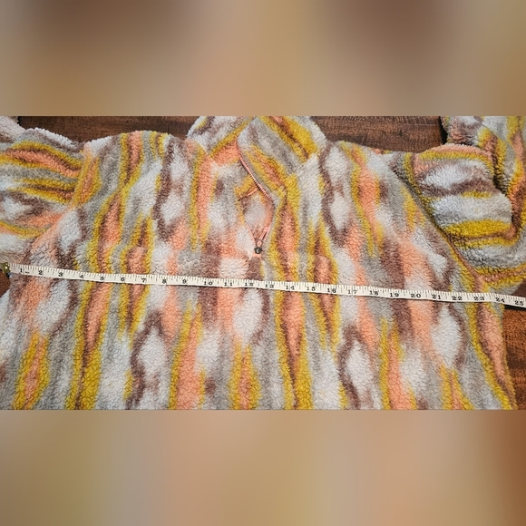 Eddie Bauer 1/4 Zip Women’s Sherpa Pullover Southwestern Multi Color Print Sz XL - Picture 12 of 13